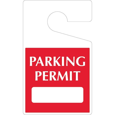 Lustre-Cal Laminated Hanging Parking Permit Dark Red 5in x 3in 30mil Plastic 1 Blank No Pad, 50PK 253343301Rd0000
